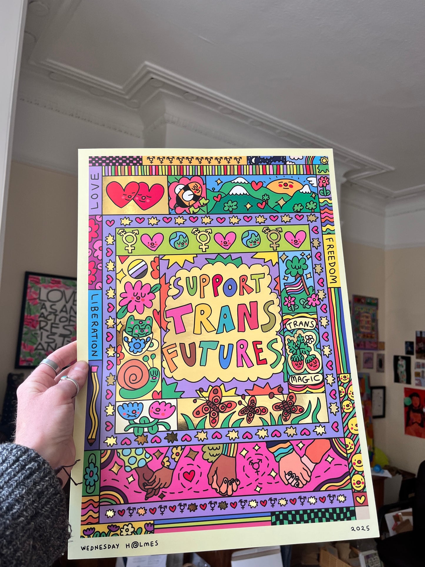 Support Trans Futures - special edition gold foil print A3