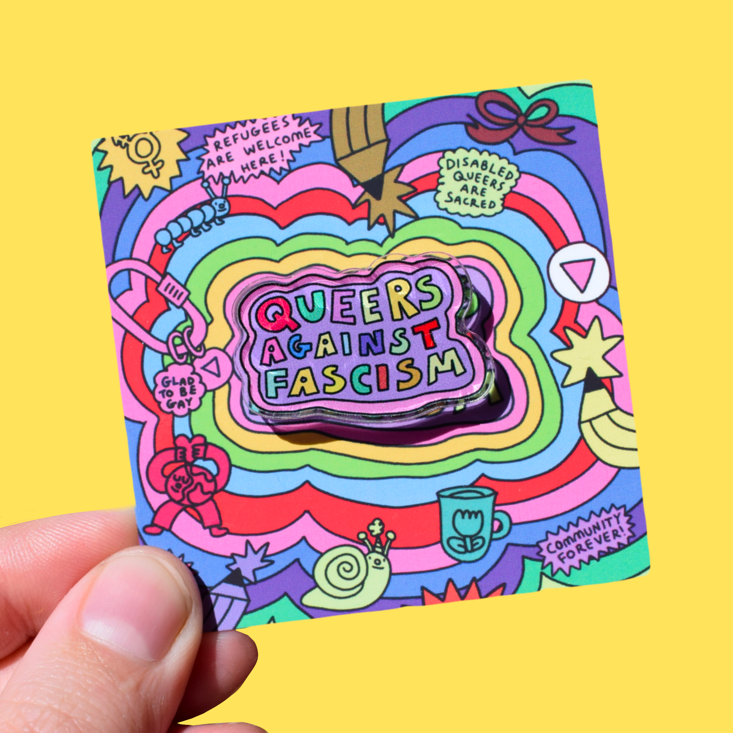 Queers Against Fascism - pin