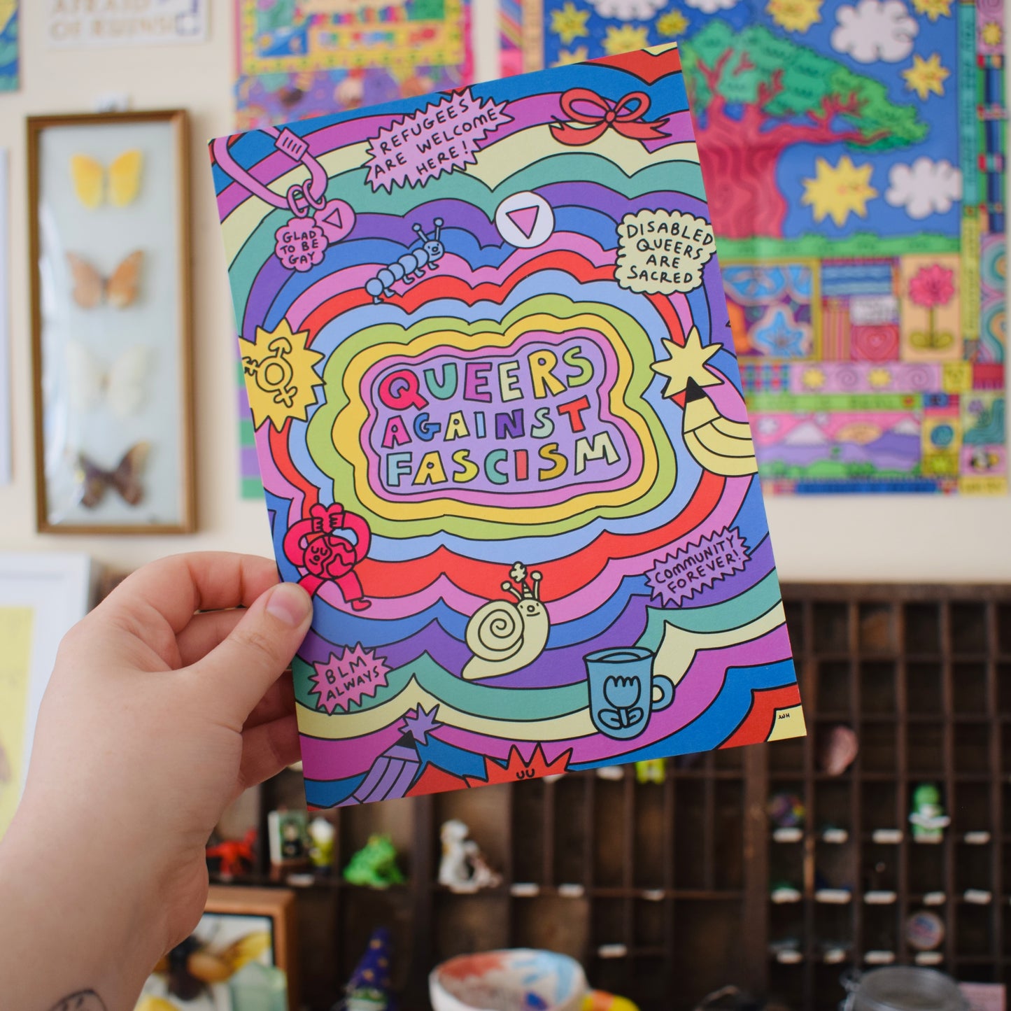 QUEERS AGAINST FASCISM - a5 art print