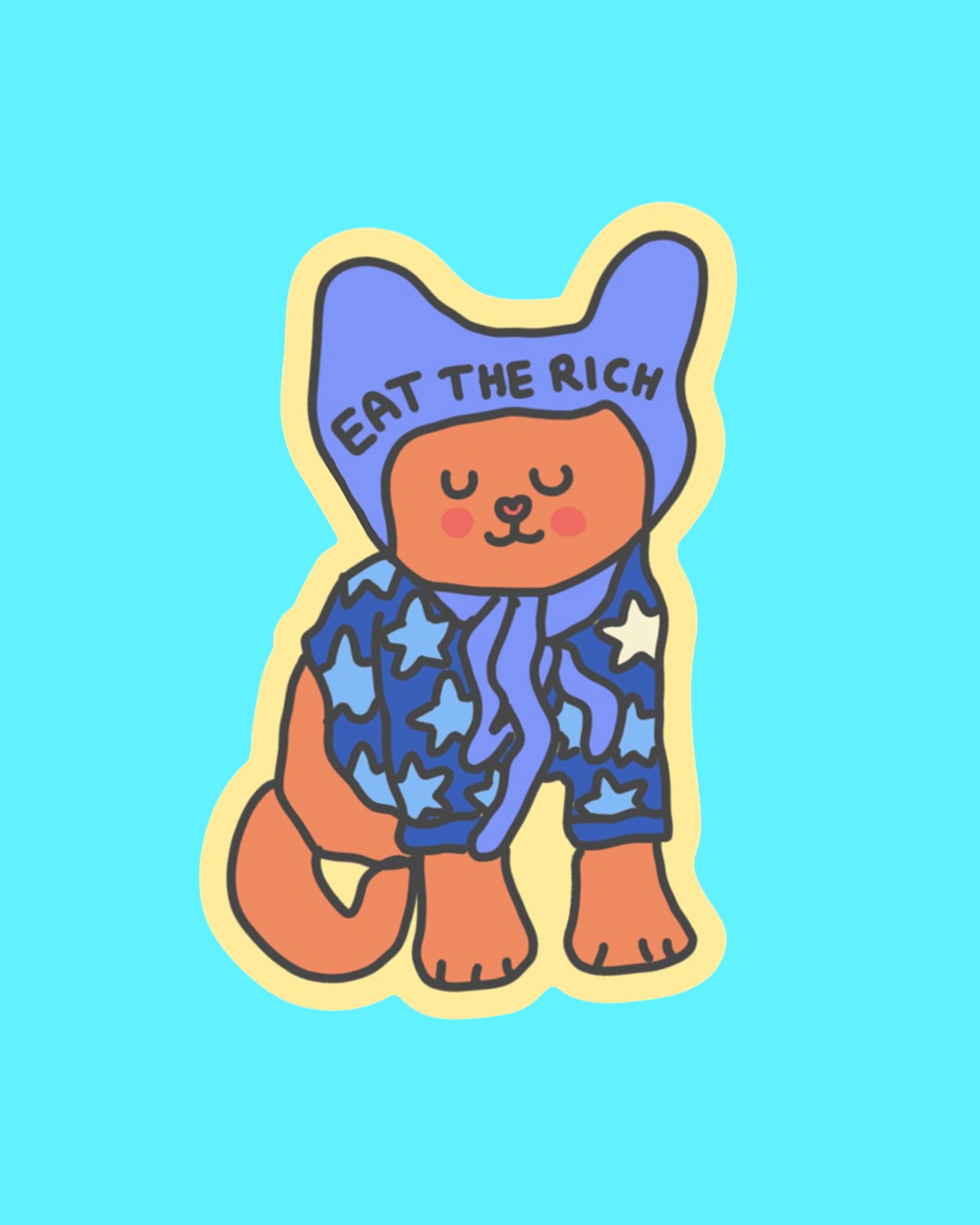 Eat the rich die cut sticker