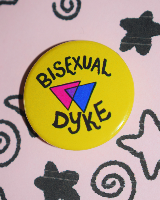 "Bisexual dyke" button badge