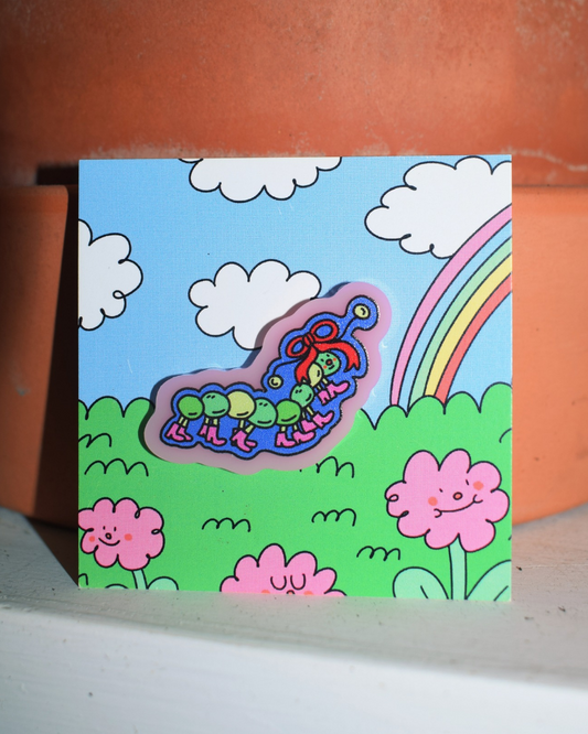 Shirley the Caterpillar pin