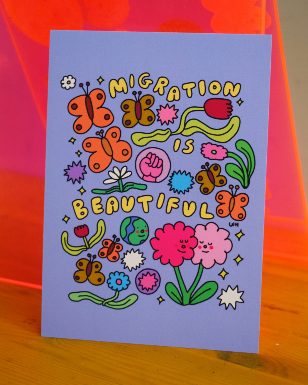 "migration is beautiful" a6 mini print