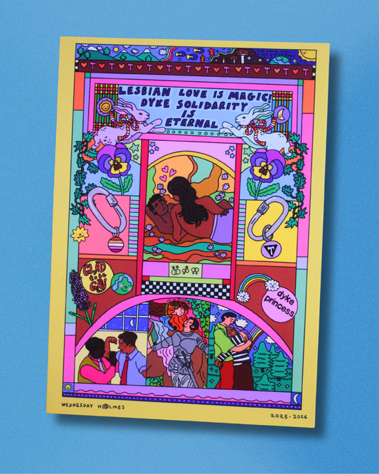 "Dyke solidarity" A6 mini art print