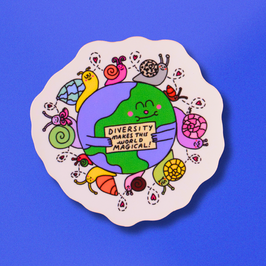 "Diversity makes this world magical" sticker