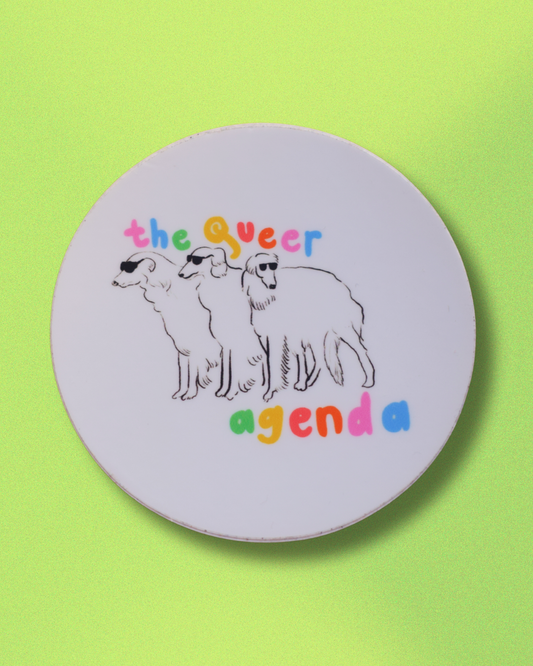 MOVING ON - The Queer Agenda - circle sticker