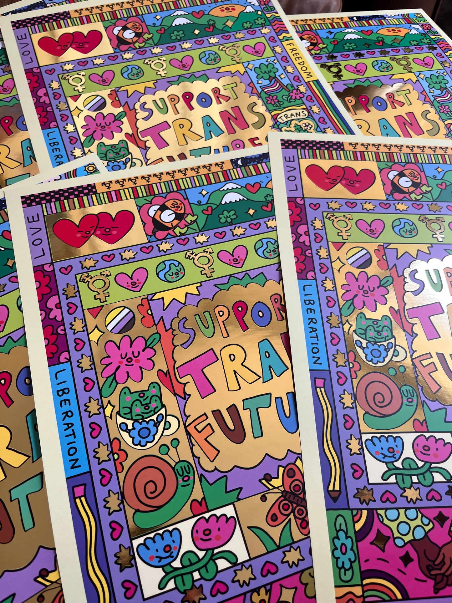 Support Trans Futures - special edition gold foil print A3