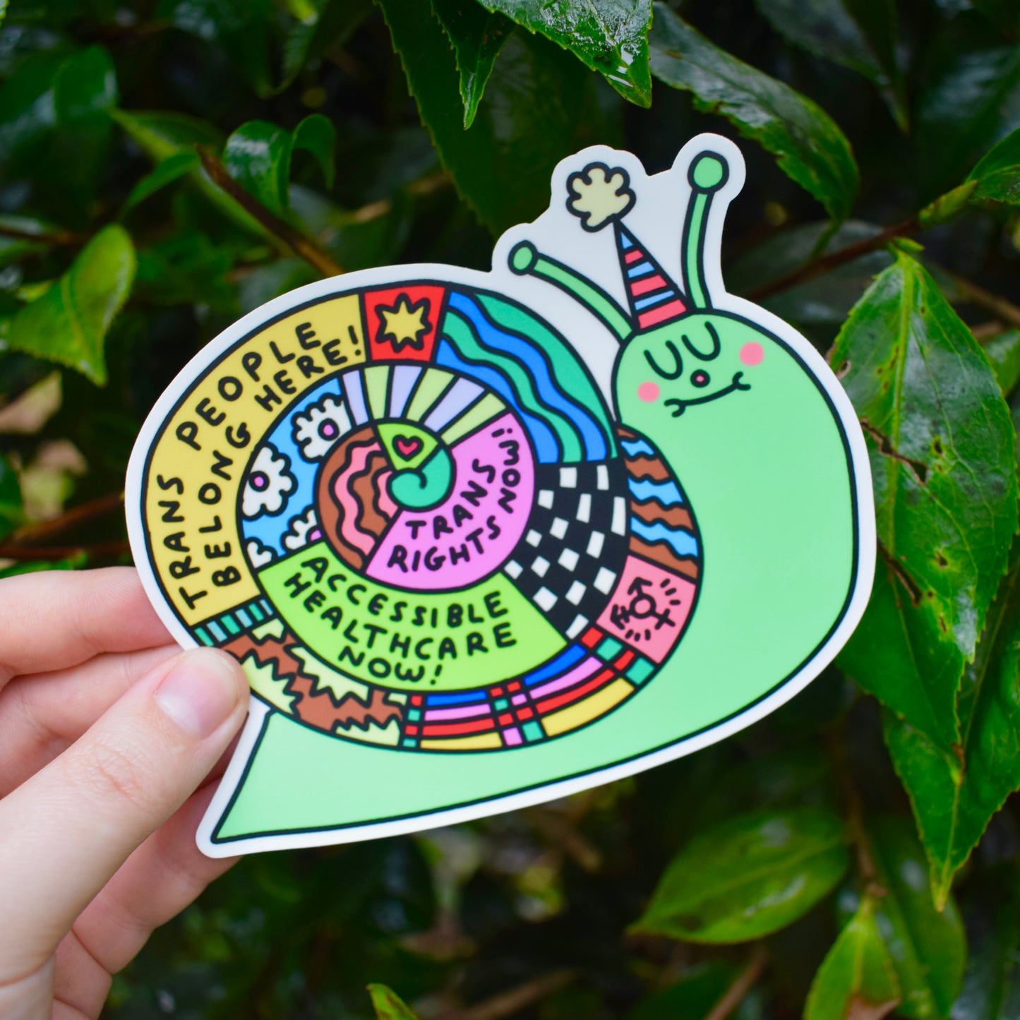 Trans Rights Snail - Giant sticker