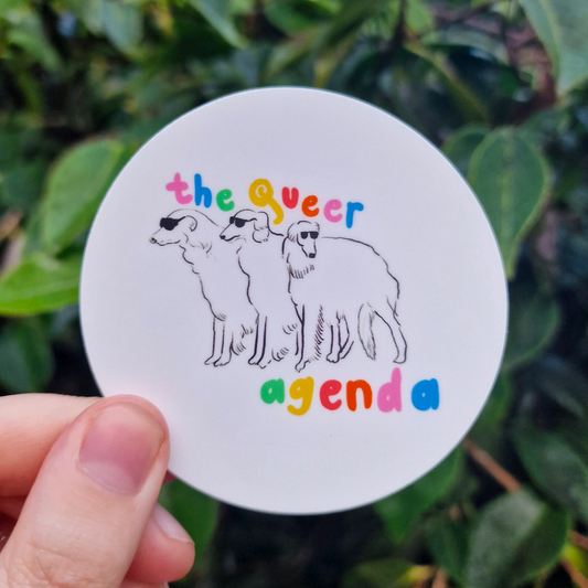 The Queer Agenda - circle sticker