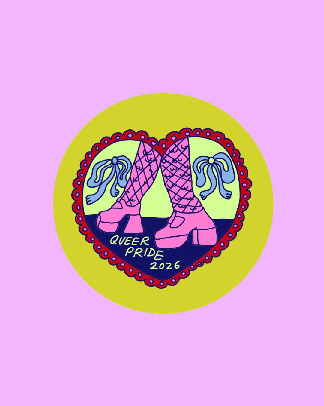 Queer Pride 2026 circle sticker