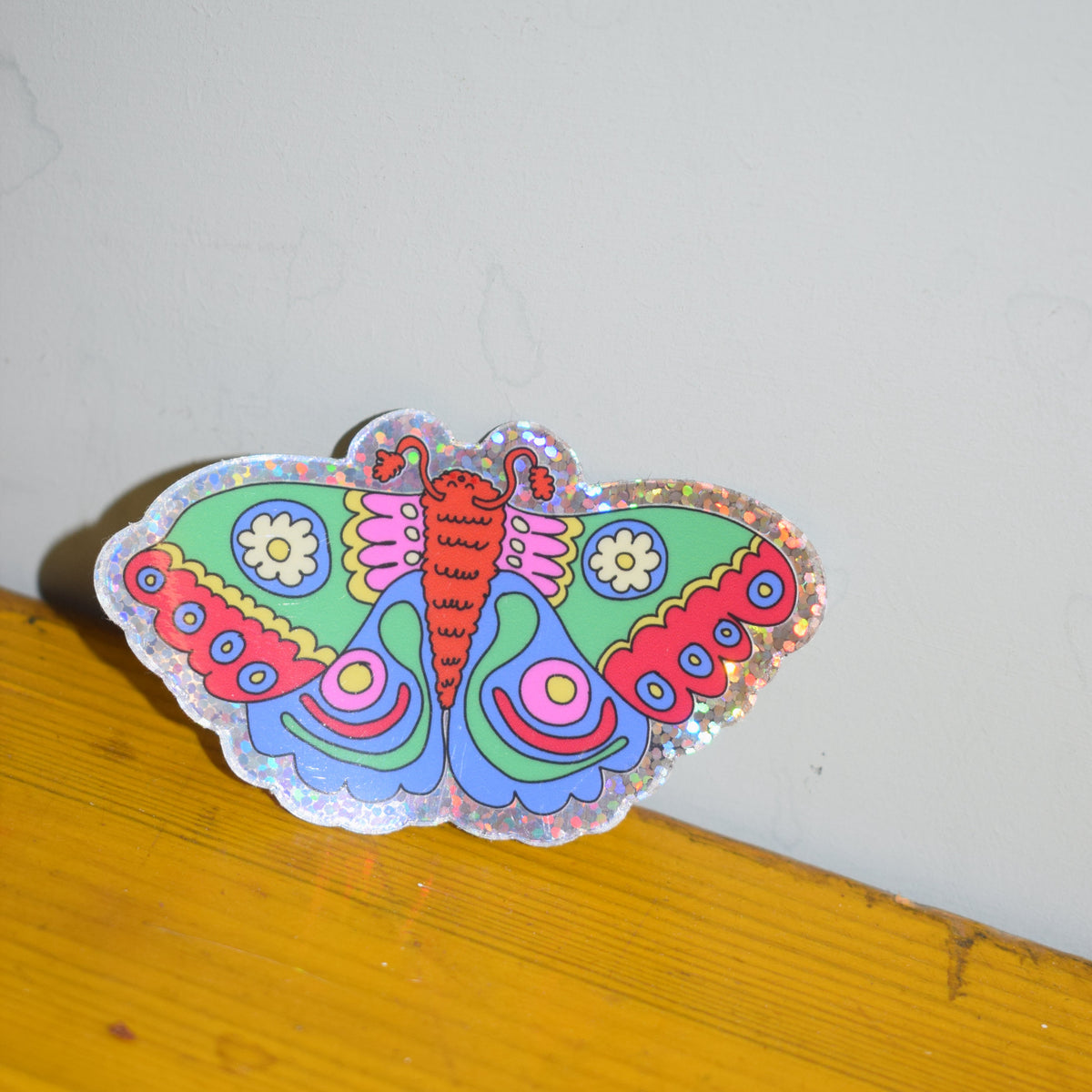 I'M A RARE FIND - glitter moth sticker