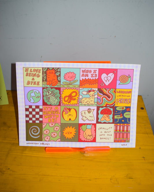 PERFECTLY IMPERFECT - ex-display A4 print "i love being a dyke"