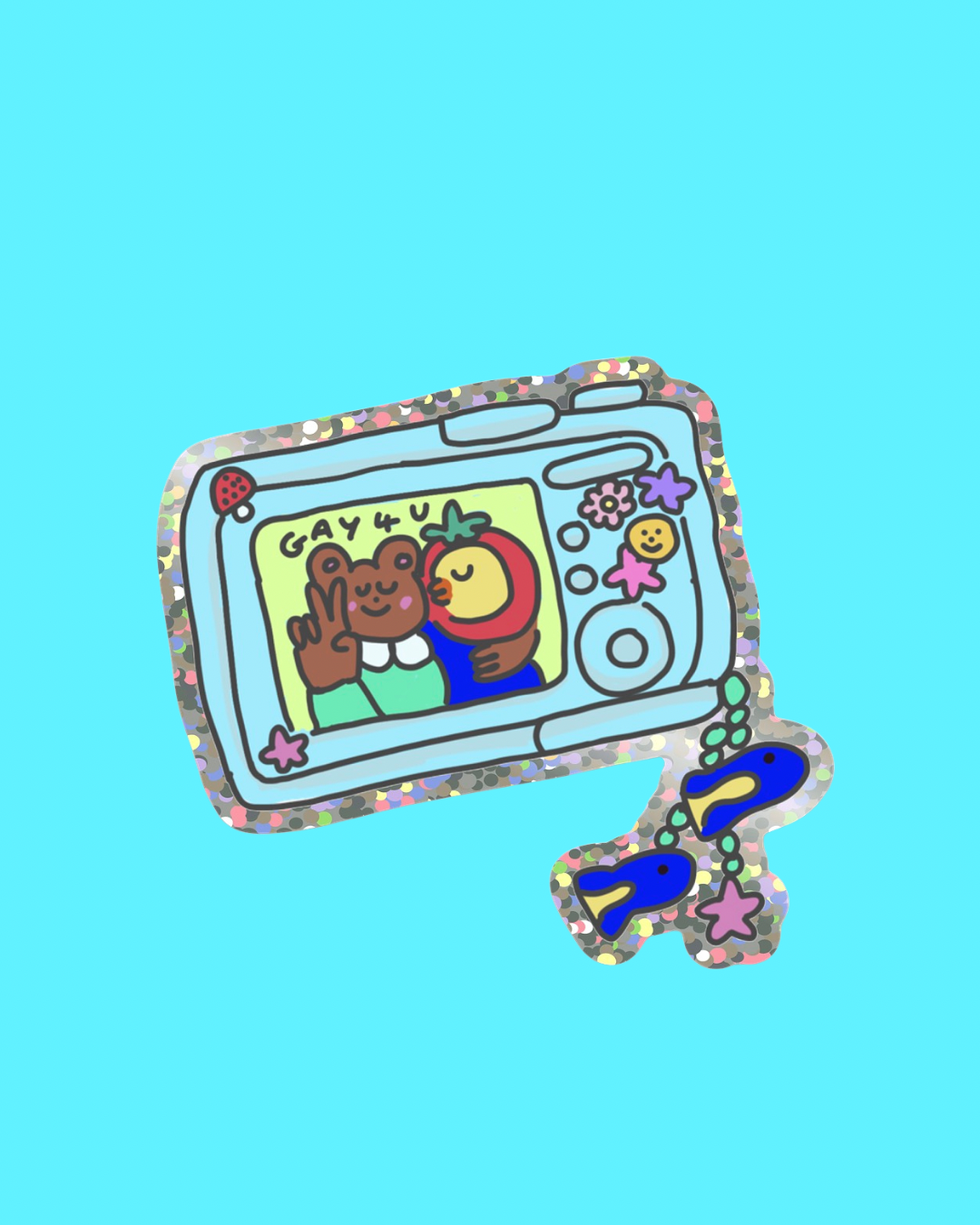 Camera glitter sticker