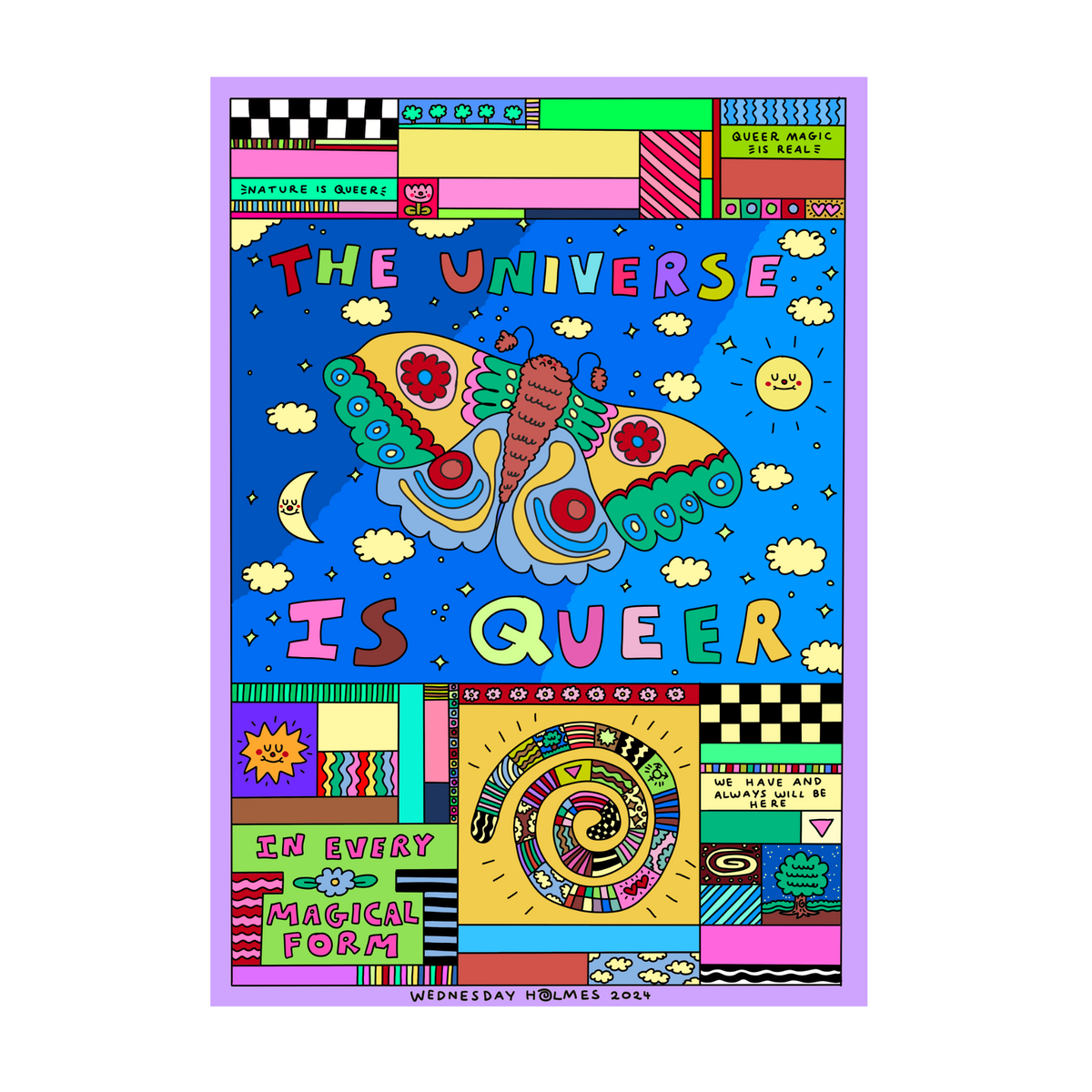 MOVING ON - "The universe is queer" A3 art print