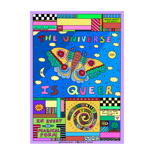 MOVING ON - "The universe is queer" A3 art print