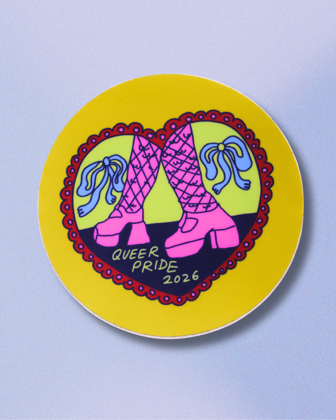 MOVING ON - Queer Pride 2026 circle sticker
