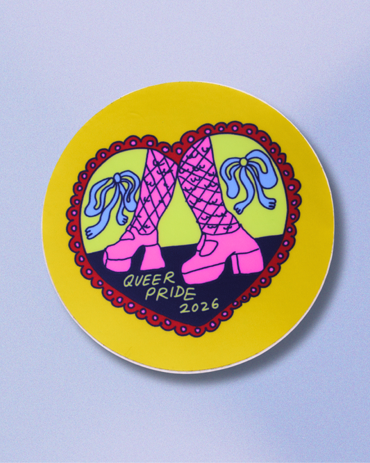 MOVING ON - Queer Pride 2026 circle sticker